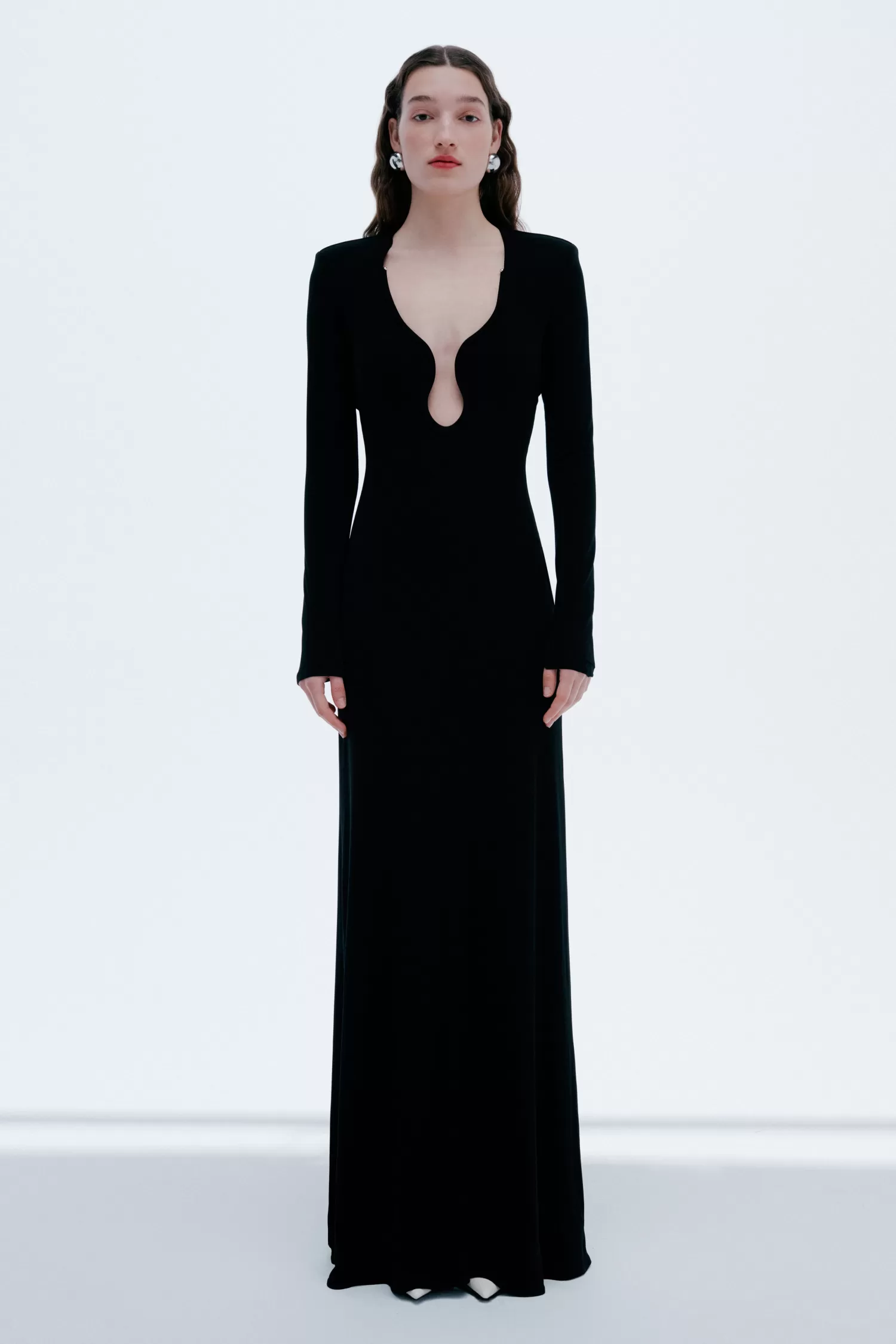 Clearance Lauren - Long Sleeve Jersey Dress With Hand Made Crafted Detailed Neckline Fall/winter '25 | Dresses