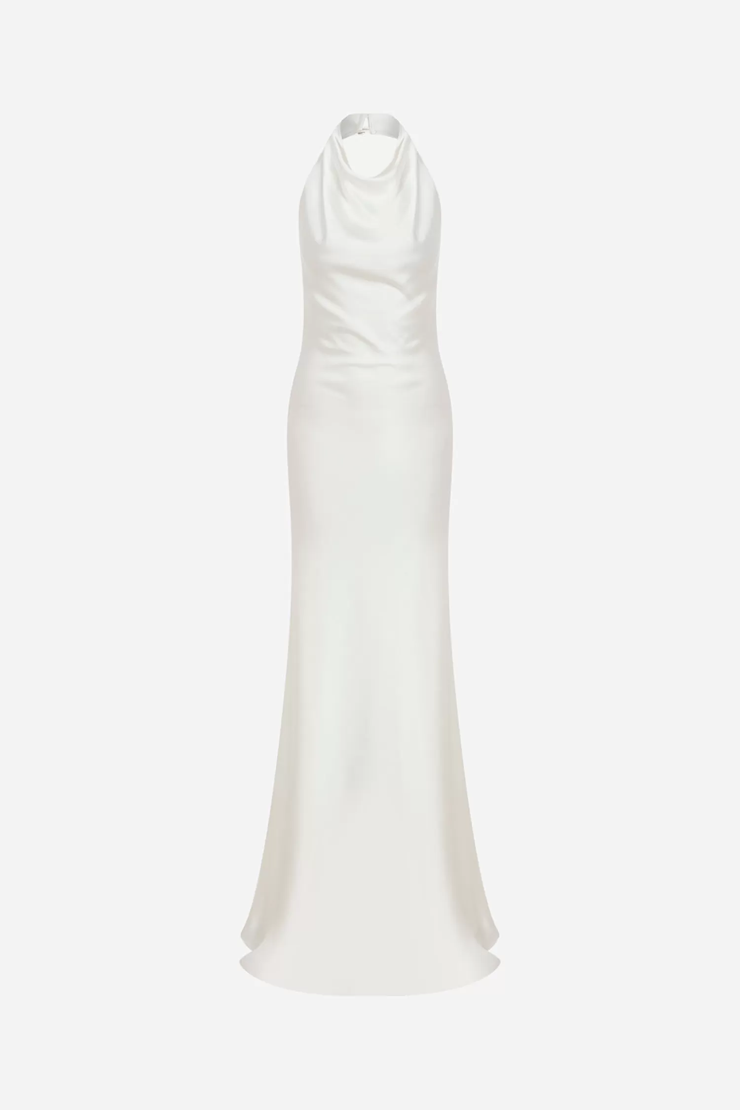 Sale Sidney - Crowl Neck Bias Cut Satin Maxi Dress With Tuxedo Belt Bridal | Dresses
