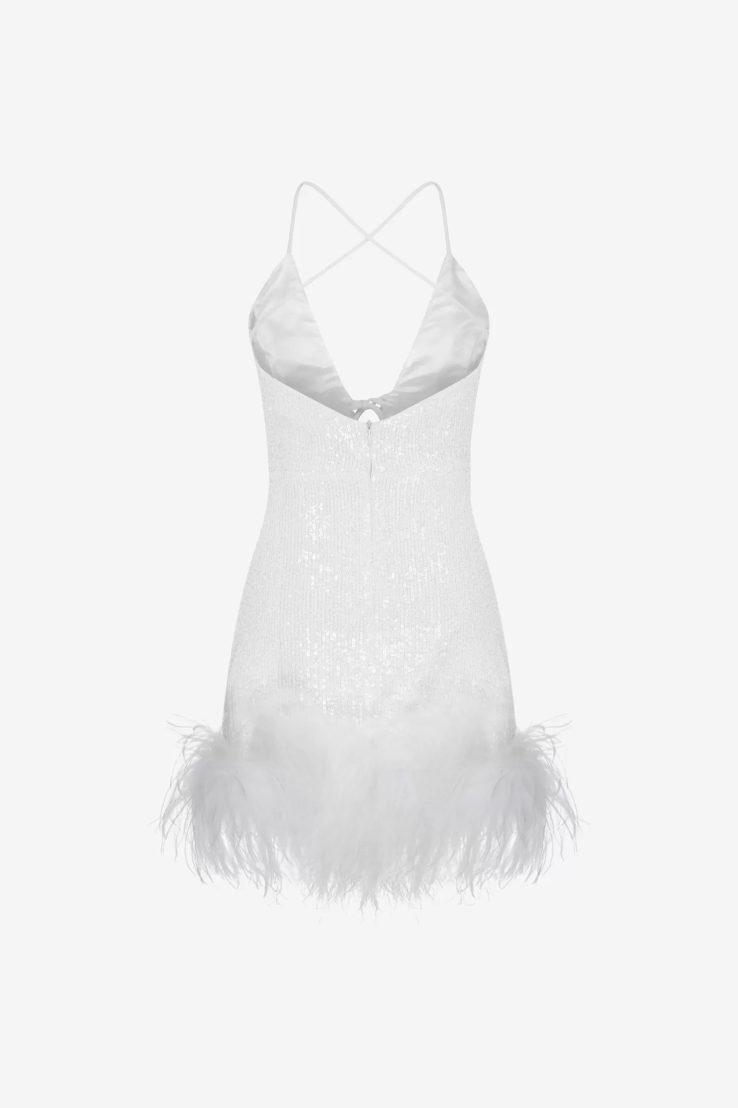 Outlet Tulip - V Neck Mini Sequin Dress With Feather Trim Bridal | Dresses